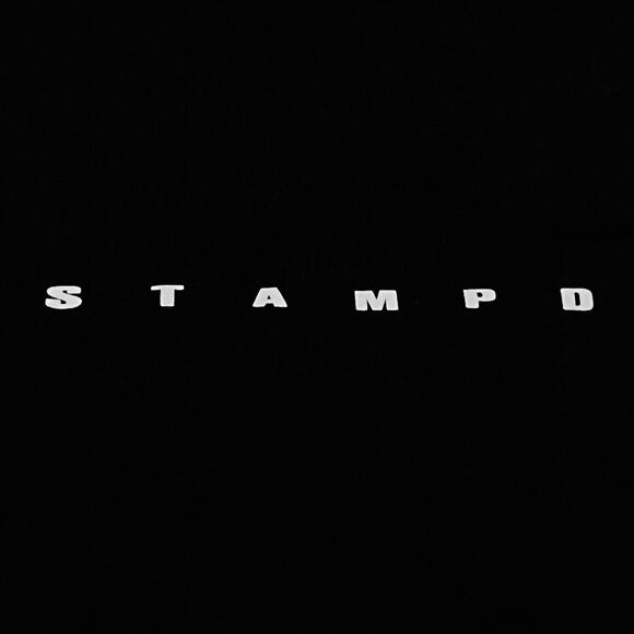 ★ STAMPD Spell Out Strike Logo Minimalist Black T-Shirt ★ - Picture 2 of 8